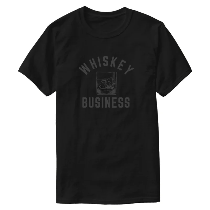 printed Popular Whiskey Business tee shirt men and women grey Unique mens tshirts O-Neck cotton fun hip hop |
