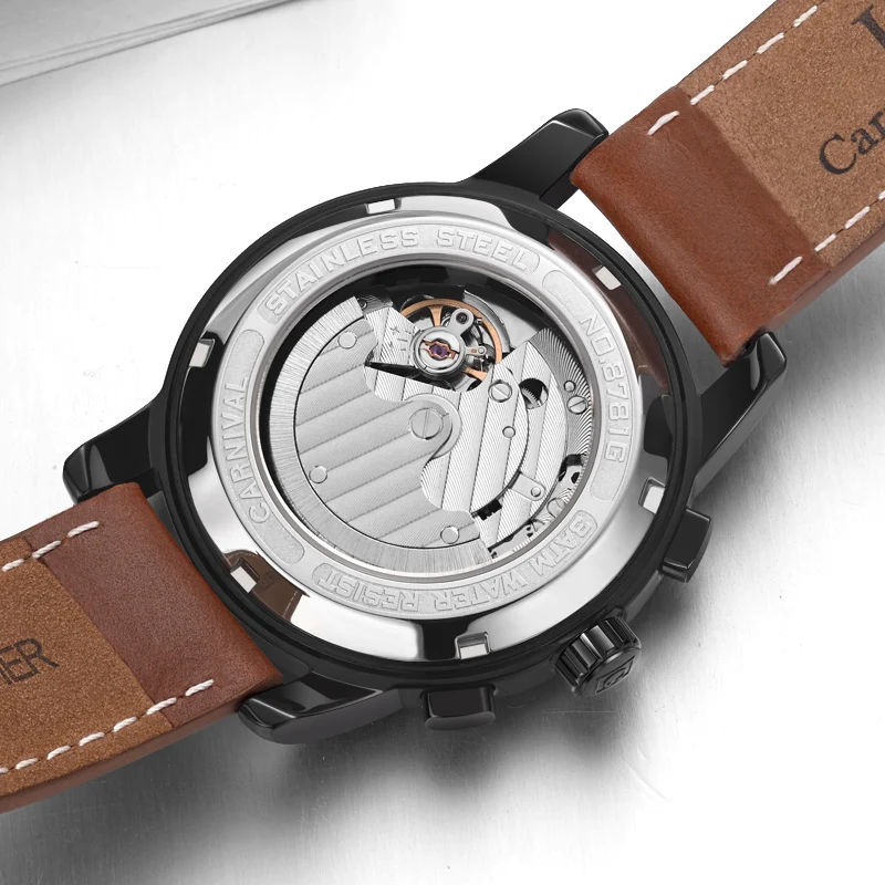 Moon phase многофункциональные relogio masculino карнавал автоматические мужские часы Элитный бренд, механические часы Мода saat reloj