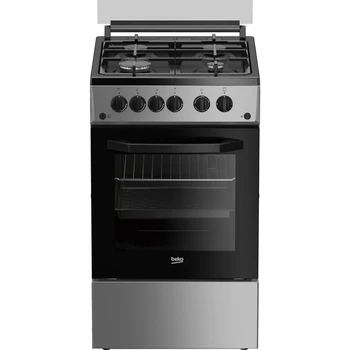 

Gas stove Beko fsgt51138gss, gas oven, glass lid, Silver