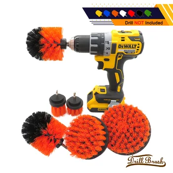 

Hot Selling 2/3.5/4/5 Inch Electric Drill Cleaning Brush Electric Drill Orange Brush Six Pieces Set dirll Brush