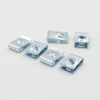 

Set Gasket Clips Fixed Screw Auto Car Body Door Panel Fastener U Type Silver For Door Trim