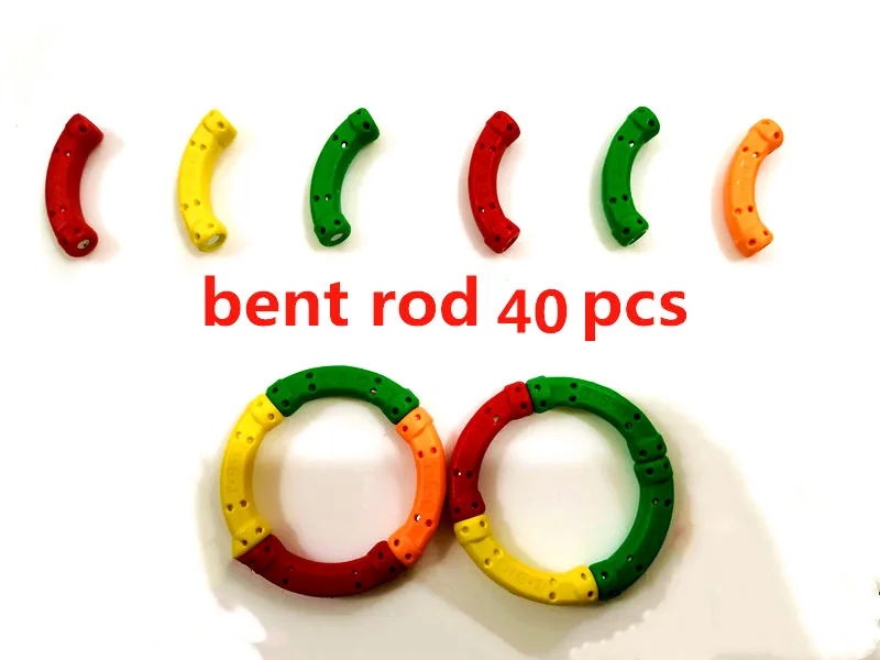4-320 шт 3D DIY Магнитный конструктор строительные блоки магнитные палочки и металлические шарики игральные магнитные конструкции для детей - Цвет: 40 pcs bent rod