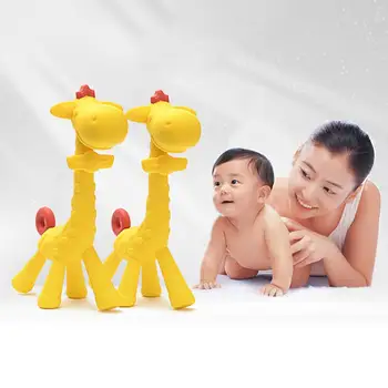 

Lovely Deer Infant Newborn Baby Soft Food Grade Silicone Teething Chewing Teether Toy baby chewing Grip ability learning toys