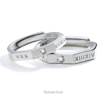 

BUDROVKY Roman Love Couple Ring 925 Sterling Silver Pair of Female Male Simple Original Design Ring Gift Jewelry Wholesale