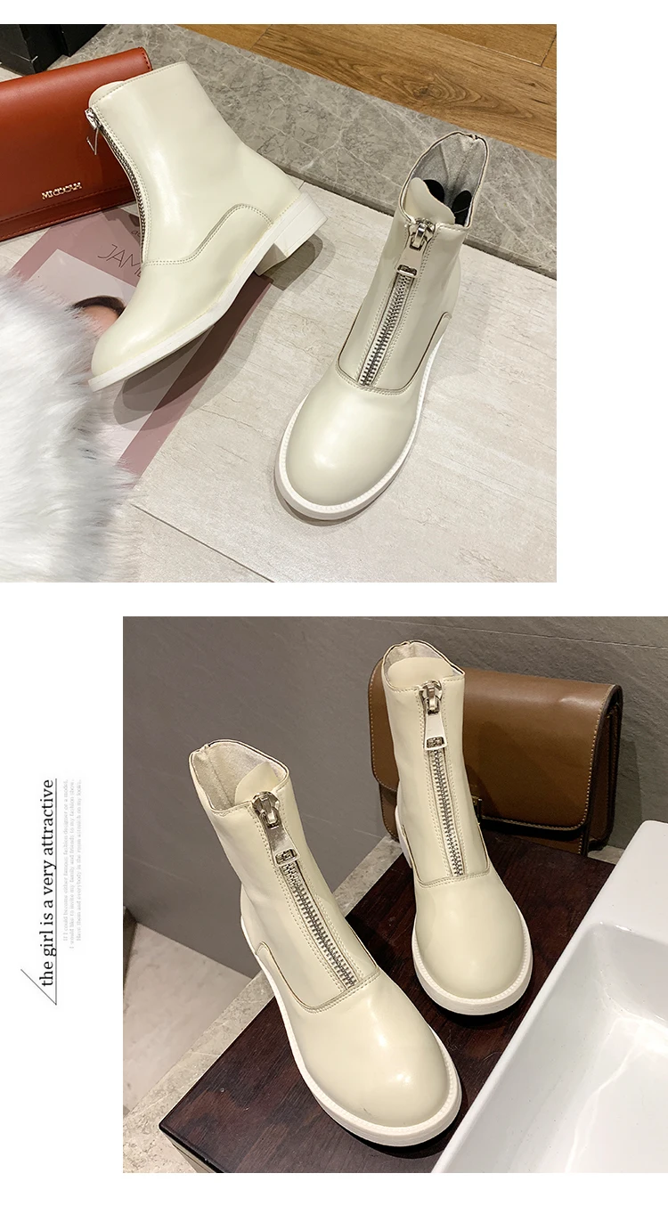 Bootee/ г. Женские ботинки до середины икры обувь на молнии с круглым носком на шнуровке роскошные дизайнерские ботинки на низком каблуке-столбике