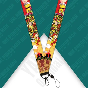 

20pcs/lot Customizable Mobile Phone Lanyard ONE PUNCH-MAN Neck Strap Hang Rope ID Card Badge Holder Key Strap Comic Lanyard D193