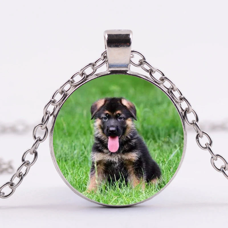 Dogs Cute Porcelain GERMAN SHEPHERD DOG & Puppy CAMEO Locket Pendant  Necklace | eBay