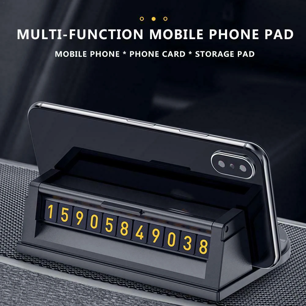 

New Temporary Parking Card Phone Number Card Plate Stand Phone Holder Car Parking Card Stop Multifunctional Mobile Phone Holder