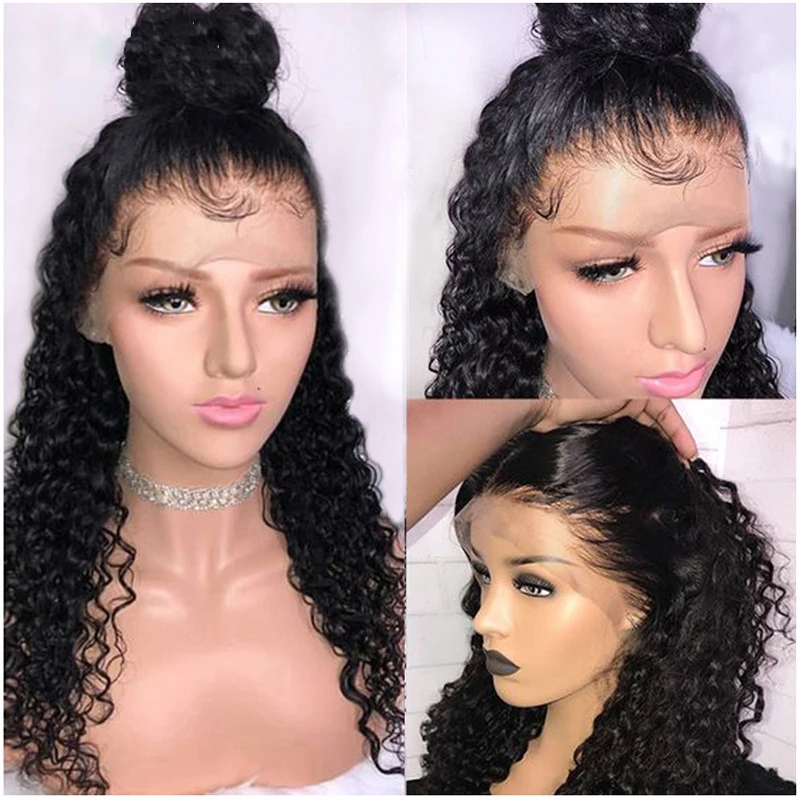 30 Inch Curly Wave Wig 13x4 Lace Front Human Hair Wig For Women 4x4 Lace Closure Pre Plucked Hairline With Baby Remy Hair