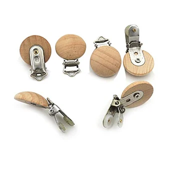 

10 Pacifier Clips Made Wooden Pacifier Clip Care Accessories Diy Virtual Zipper Chain Wooden Baby Teether