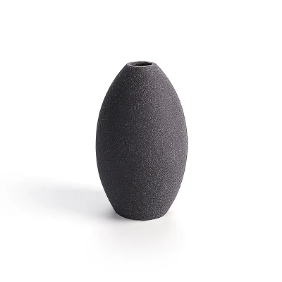 Europe small vase Grind glaze ceramics Black blue Grey vases Flower arts and crafts home decoration accessories modern - Цвет: C  21x155x91mm6