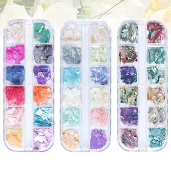 

3 Boxes Ultra-Thin Manicure Charm Irregular Glitter Patch Nail Stickers DIY Nail Art Shell Flakes Nail Art Accessories for Women