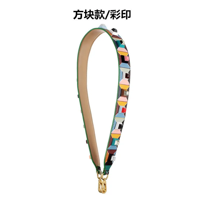 Bag Strap Genuine Leather Large Big Flower Rivet Strap You Belt Handbags Belts Bag Accessory Bags Parts - Цвет: 6