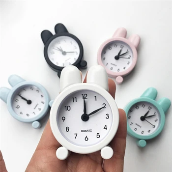 

Mini Alarm Clock Creative Cute Rabbit Metal Small Alarm Clocks 5 CM Electronic Small Alarm Clock Student Test Carry Clocks J30