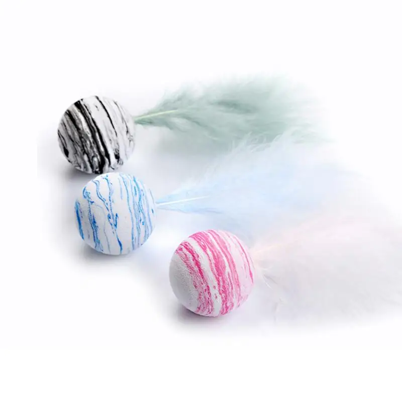 1 Pcs Star Ball Feather Cat Toys Toy Funny Cat Toys Fashion Creative Cute Plush Ball Pet Toys Funny Interactive Throwing Cat Toy