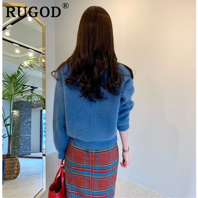 RUGOD, повседневный мягкий кардиган, свитер, женская мода, кашемир, Осень-зима, теплая, утолщенная, вязанная верхняя одежда,, винтажное Вязанное пальто