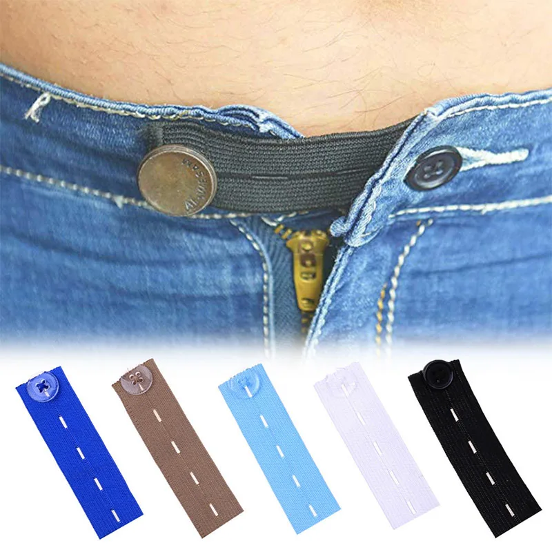 Elastic Waist Extenders Strong Adjustable Pants Button Extenders Comfy Jeans New