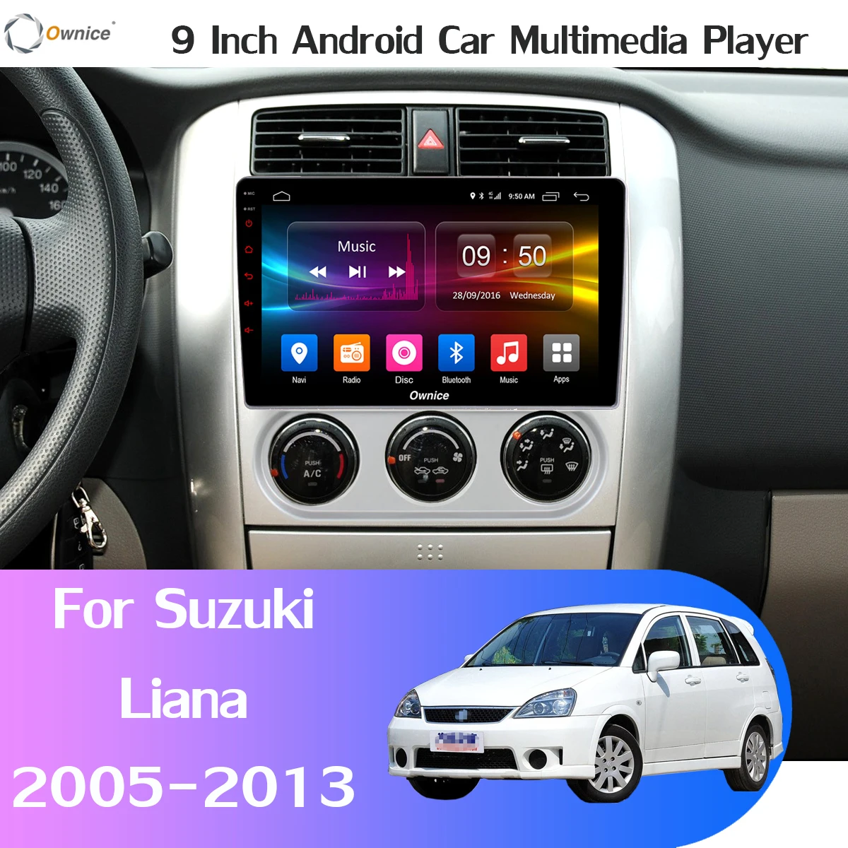 9 &quot360 ° панорамный автомобильный dvd плеер на основе Android для Suzuki Liana 2005 2013