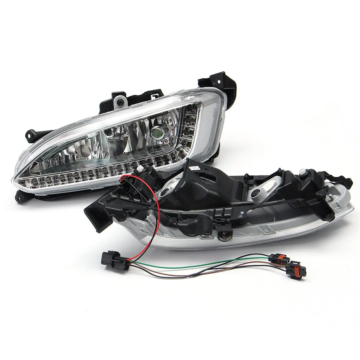  1 Pair 12V LED Daytime Running Light Waterproof Fog Lamp for Hyundai Santa Fe IX45 2013-2015 Auto A - 4000187262406