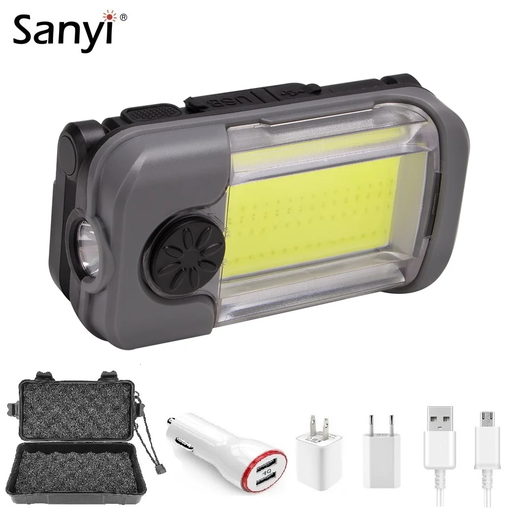 White Red LED Portable Lantern COB Magnetic Working Light USB Rechargeable Flashlight Torch Mobile Power Bank Camping Tent Lamp | Освещение