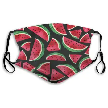 

Red Watermelon Print Mouth Masks With Filter Washable And Reusable Anti Dust Breathable Mask With Adjustable Ear Loops For Men