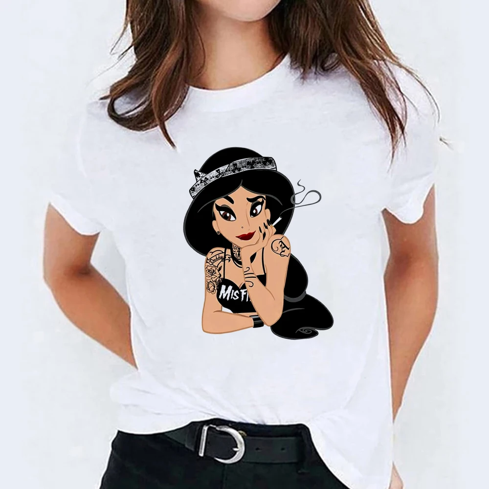 

Disney Aesthetic Women T-shirt Jasmine Princess Party Cartoon T Shirt Women Top Clothes Hot Selling Ulzzang Basic Tshirt Hip Hop