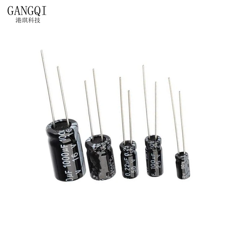 500Pcs/Lot 0.1UF-1000UF 24Values Aluminum Electrolytic Capacitors 16-50V mix Electrolytic capacitor Assorted kit and storage box