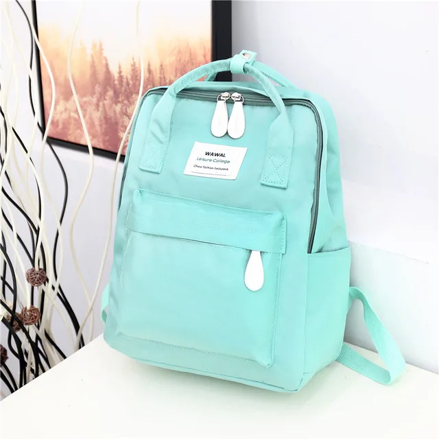 

New College Backpack Casual Girls Teenagers Shoulder Bags Canvas Zipper Daypack Book Bag Travel Backpack