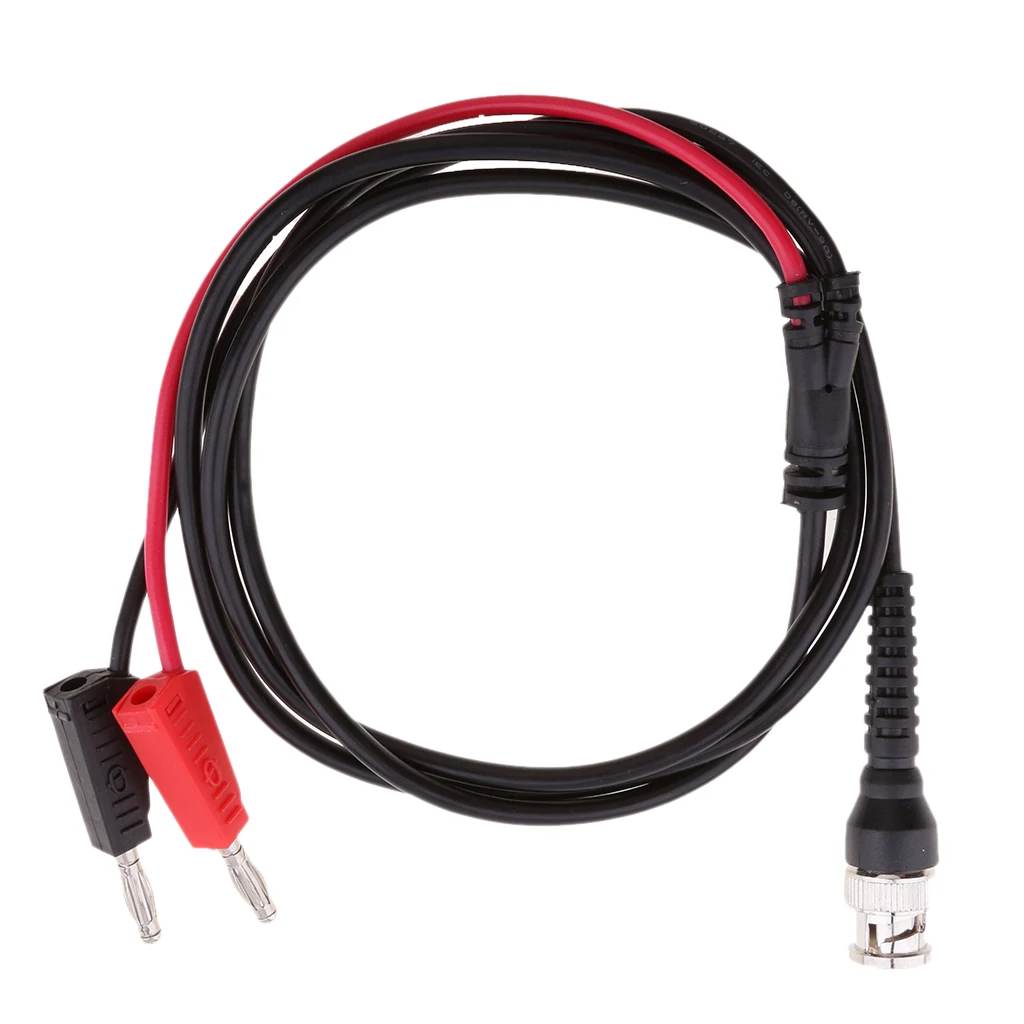 BNC Male to Dual 4mm Banana Plug With Socket Oscilloscope Test Lead Cable 3.5ft (BNC Male to Dual Banana Plug)