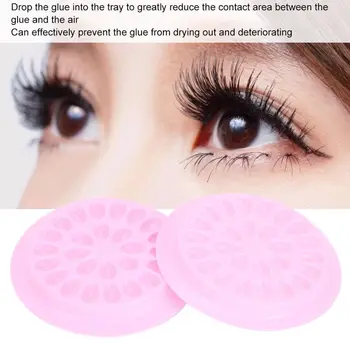 

100pcs PVC Flower Shaped Grafting Eyelash Glue Tray False Eyelashes Gasket Accessory Makeup Accessories Kit