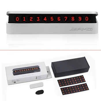 

Car Temporary Parking Card Phone Number Card Plate sticker For Mercedes Benz AMG GLC GLE CLA GLA W205 W211 W213 Car Accessories