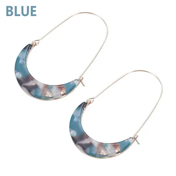 

Acetate Tortoise Shell Crescent Luna Moon Drop Hoop Dangle Earrings Fashion Jewelry Female Accessories 2019 resin earrings