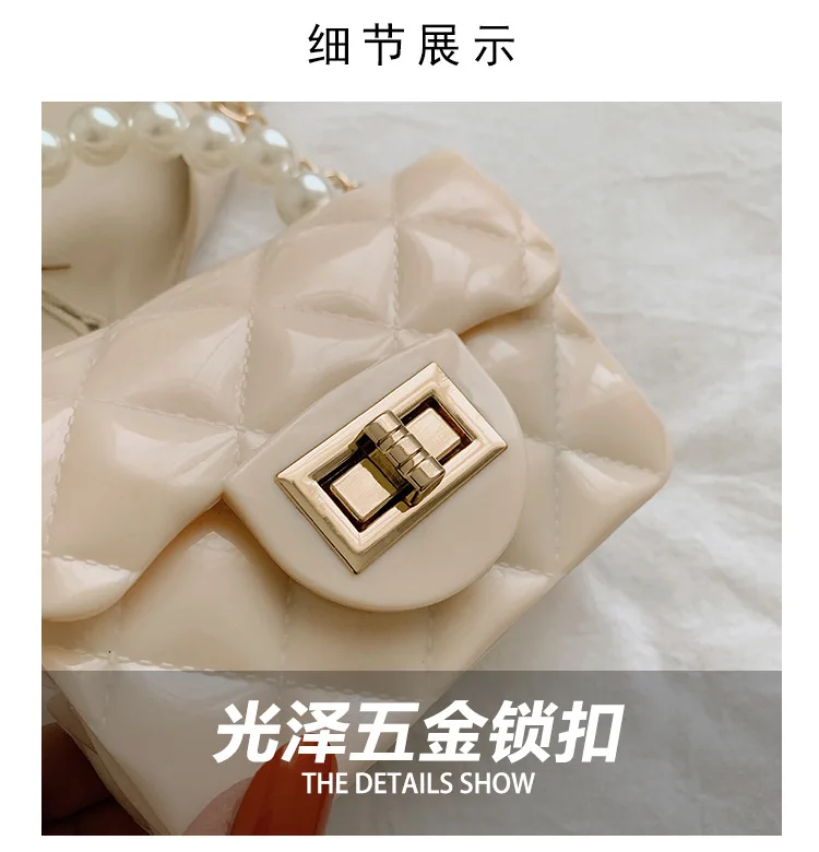 Dikaril Women Mini Handbag New Elegant Shoulder Messenger Portable Chain Bag Girl Cute Bag Pearl Crossbody Rhombus Small Bags