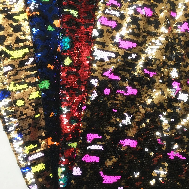 

125x90cm 1 Yard Leopard Sequins Fabric Nouveau Sewing DIY Designer Party Dress Material Cloth Fabric Telas Por Metro Costura