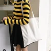 Harajuku Solid color Canvas Women's College Ulzzang Korean Black Large Capacity White DIY Casual Fashion Shoulder Bags ► Photo 2/5