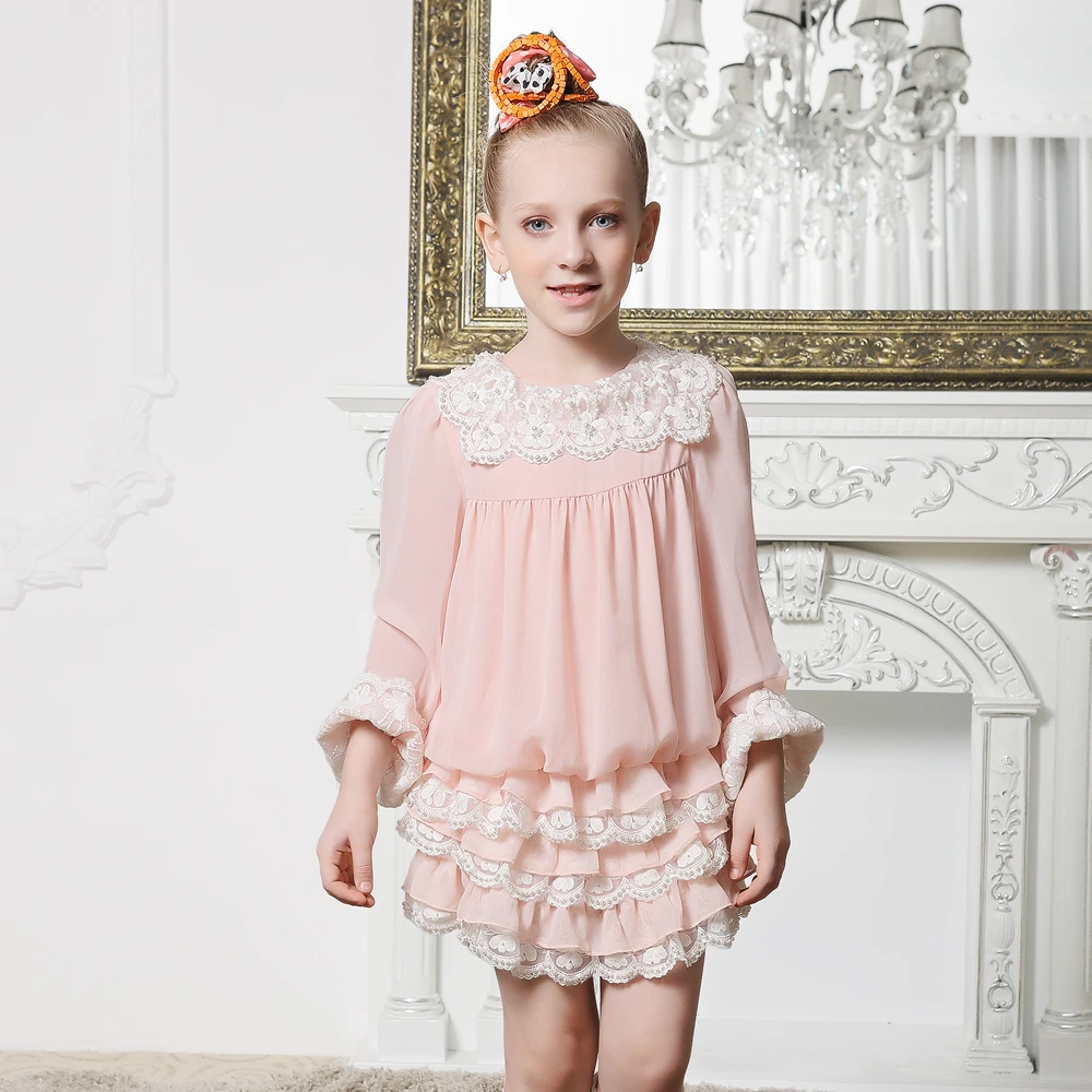 Girls Clothes Pink Applique Princess Dress Childrens Birthday Party Dresses Children's Costume Teenager Prom Designs 5~9Y 4D0895 | Детская