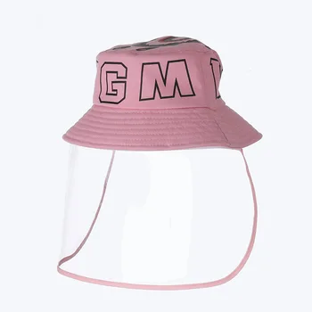

Transparent Face Cover Bucket Hats Eye Protective Hats For Kids Removable Mask Fishman Hat Anti-spitting Visor Sun Caps
