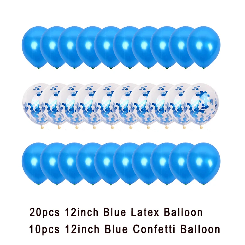 30pcs Blue 30 шт. 12 дюймов розовое золото воздушный шар "Конфетти" набор шары на день рождения или свадьбу Рождественская вечеринка украшения поставки воздушный шар "Конфетти" - Цвет: 30pcs Blue