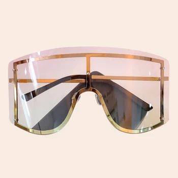 

Oversized Square Mirror Sun Glasses Luxurious Brand Sun Glasses Big Frame Gafas UV400 очки солнцезащитные женские