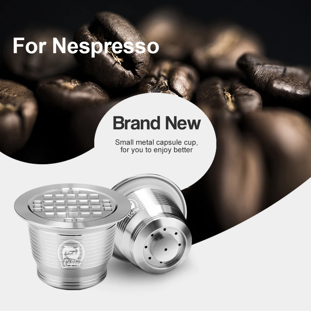 

For Nespresso Coffee Capsule Refillable Reusable Stainless Steel Nespresso Capsula Coffee Grinder Set Coffee Maker Tamper Tool