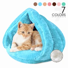 Толстая треугольная кровать для кошки, зимний теплый коврик для питомца собаки, толстый спальный мешок, палатка для щенка, кровать для собаки, мягкий коврик, подушка, гнездо для дома