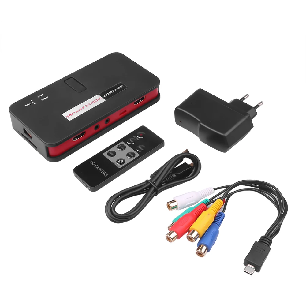 

HD Game Capture for EZcap 284 1080P AV/Ypbpr Video Capture Recorder Box into USB Disk SD Card For Xbox360/One PS3/4 US Plug