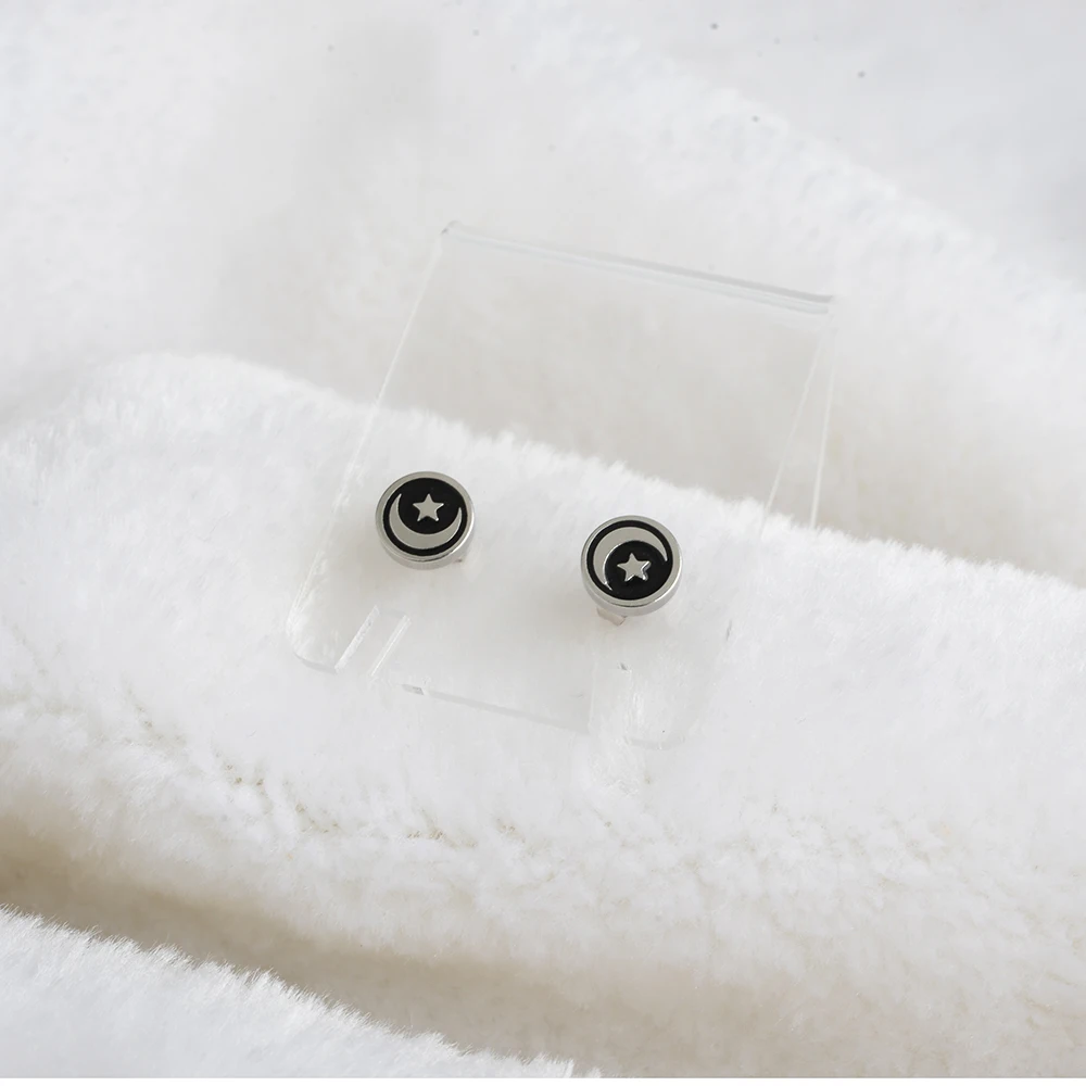 Серьги в виде звезд и Луны для женщин с круглыми серьгами-шарики Ушной Хрящ