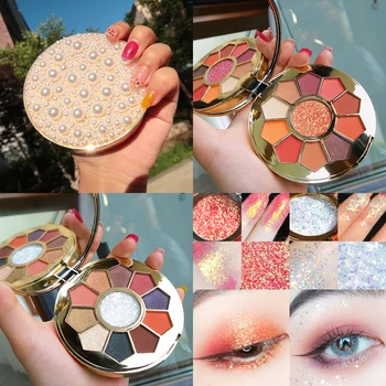 

Shimmer Matte Eyeshadow Palette 11 Color Holographic Nude Glitter Pigment EyeShadow Pallete Long Lasting Cosmetic Makeup Palette
