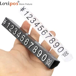 Soporte de exhibición de precios de dígitos combinados, tira de datos, dólares, Euro, cubos de precios, palo para teléfono, portátil, joyería