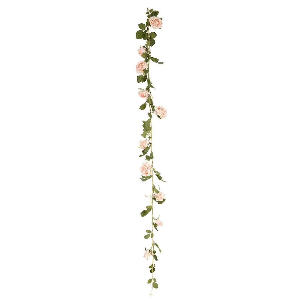 180cm Artificial Rose Flower Ivy Vine Wedding Decor Real Touch Silk Flowers String With Leaves for Home Hanging Garland Decor