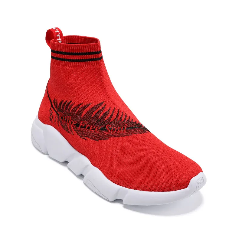 Высокие кроссовки носки женские дышащая мужская спортивная обувь для бега