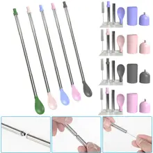 Портативная телескопическая Питьевая солома из нержавеющей стали, металлическая дорожная солома, многоразовая