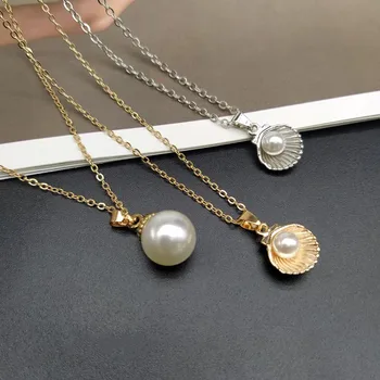 Trendy Summer Shell Imitation Pearl Pendant Necklace For Women Fashion Collar Neck Jewelry Wholesale Dropshipping 5