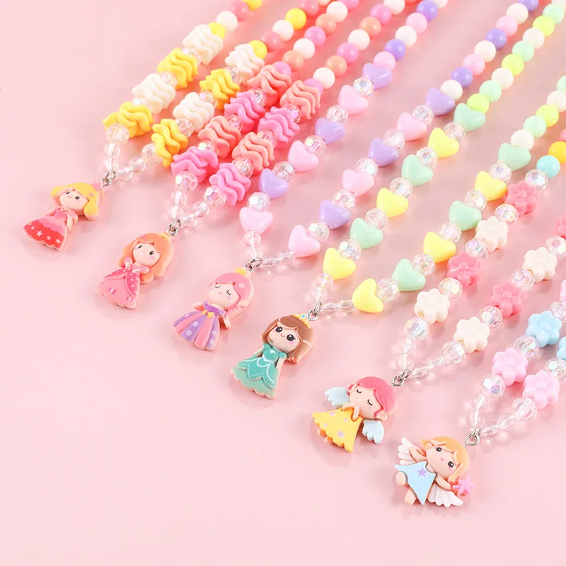MakerslandKidsPendantsNecklaceCuteCandyColorBeadedNecklace